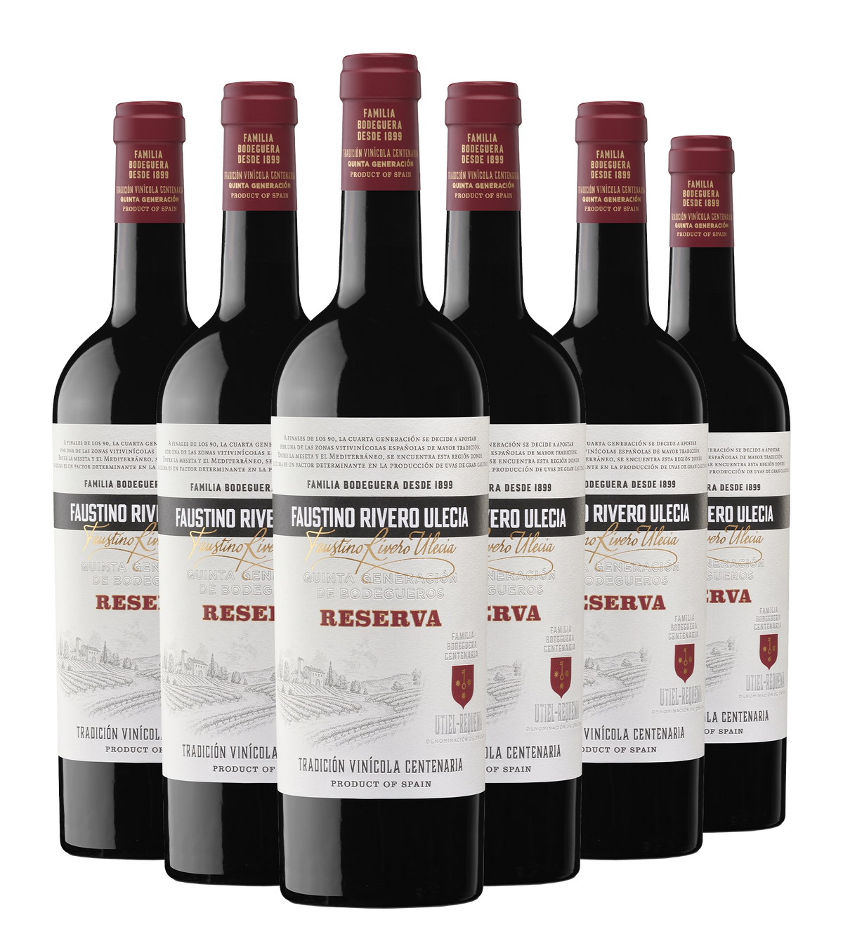 Faustino Rivero Ulecia Reserva DO Utiel Requena - Caja de 6 botellas de 75cl